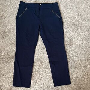 10P Loft Skinny Ankle Navy Blue Pants
